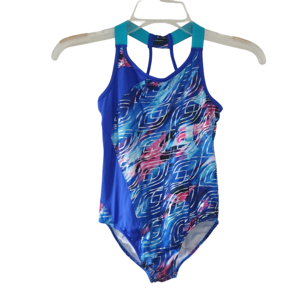 Future Star Capezio Girls Leotard Small Girls Kids Blue PInk Dance Gymnastics